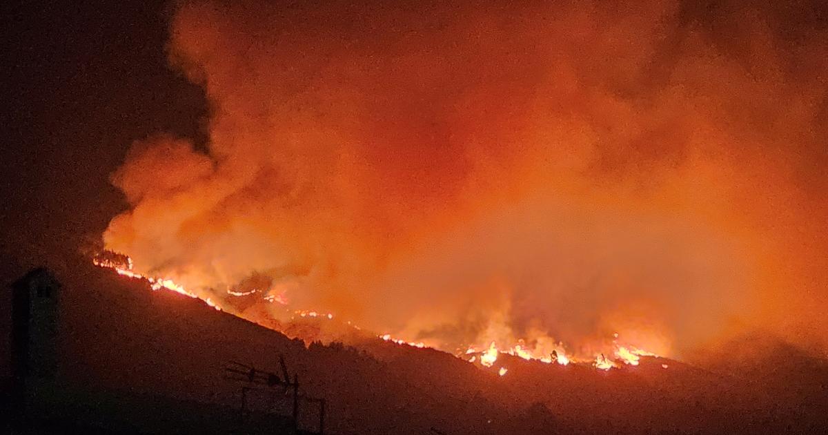España: incendio forestal "fuera de control", cinco pueblos evacuados en Tenerife