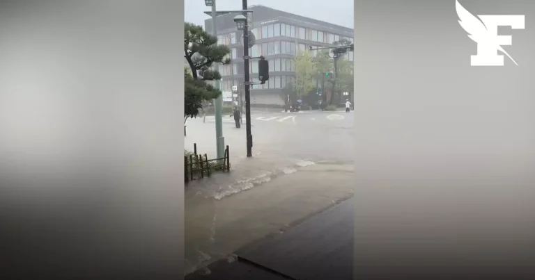 Cuatro muertos, 46.000 viviendas sin electricidad, desprendimientos de tierra… Japón, presa de las inundaciones tras el paso del tifón Dujuan